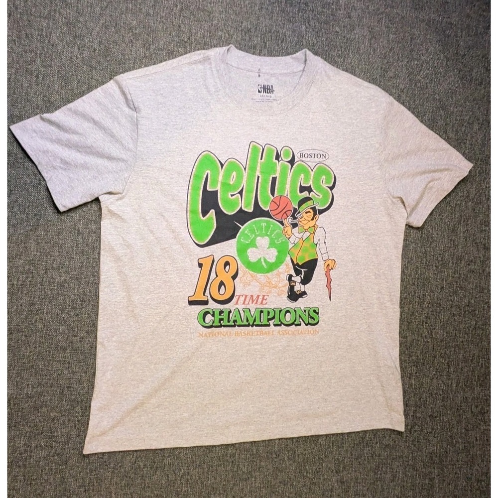 Boston‎ Celtics NBA Basketball T Shirts Men's Large Graphic 18th Champions Tee